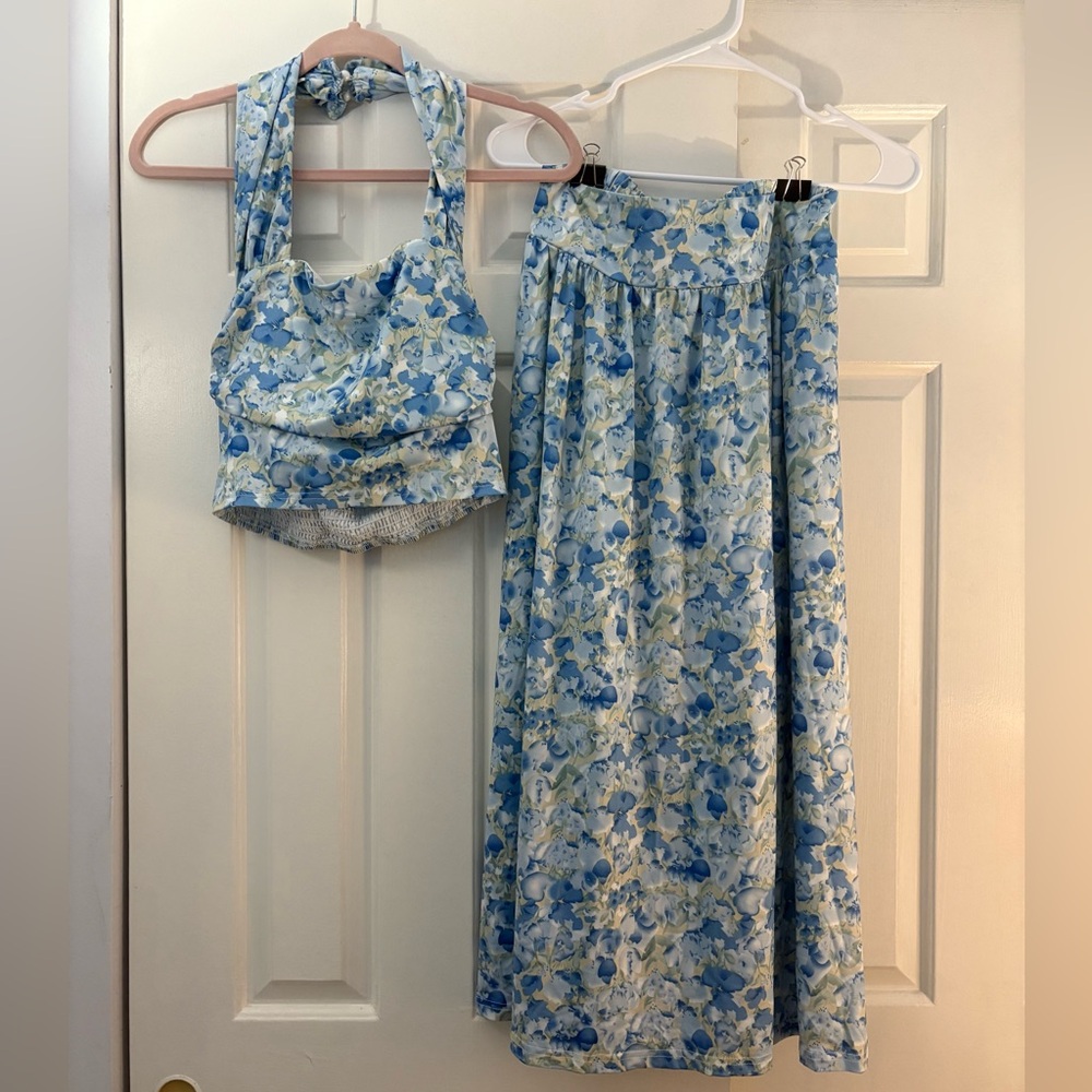 Elegant Floral Blue Women's set